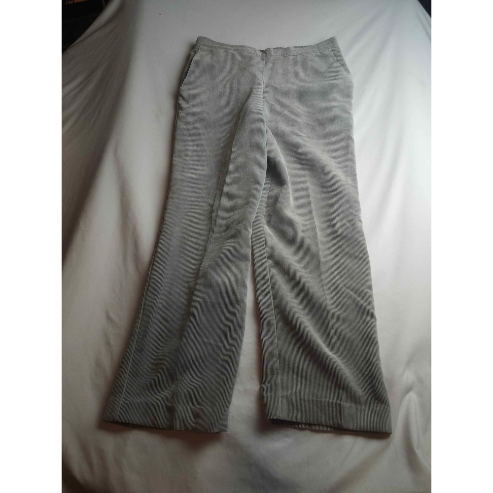 Alfred Dunner Gray‎ Corduroy Straight Leg Elastic Waist Pants Size 10 Womens
